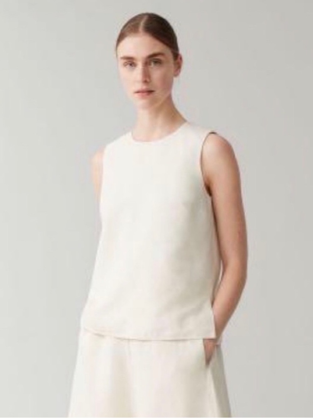 COS Cotton Cream‎ Sleeveless Blouse US 4